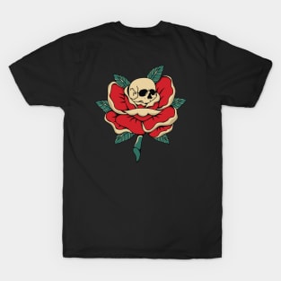 head skull and rose clover T-Shirt